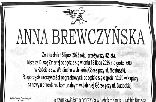 Zmarła Anna Brewczyńska