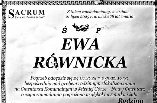 Zmarła Ewa Równicka