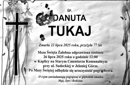 Zmarła Danuta Tukaj