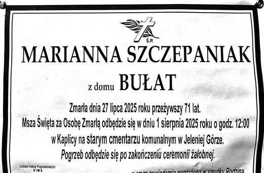 Zmarła Marianna Szczepaniak–Bułat