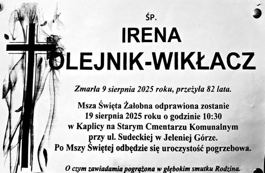 Zmarła Irena Olejnik–Wikłacz