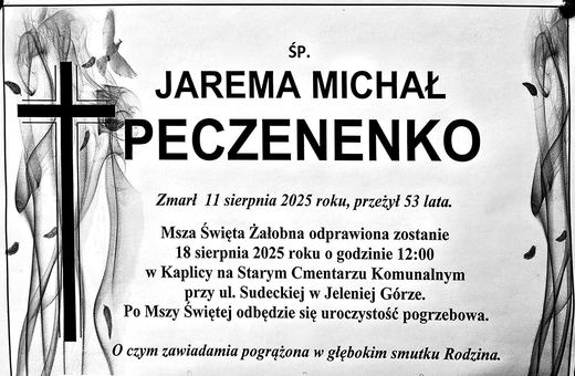 Zmarł Jarema Michał Peczenenko