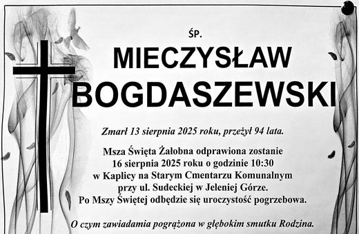 Zmarł Mieczysław Bogdaszewski