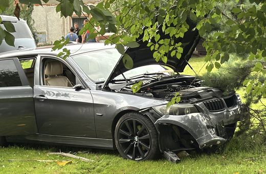 BMW w płocie i na podwórku