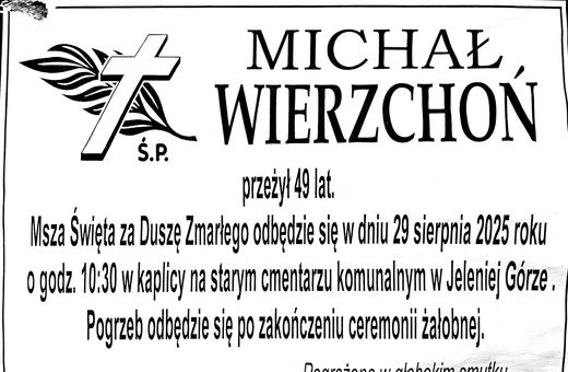 Zmarł Michał Wierzchoń