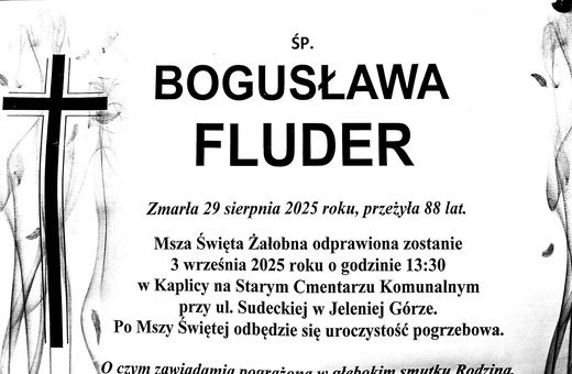 Zmarła Bogusława Fluder