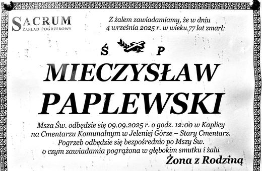 Zmarł Mieczysław Peplewski