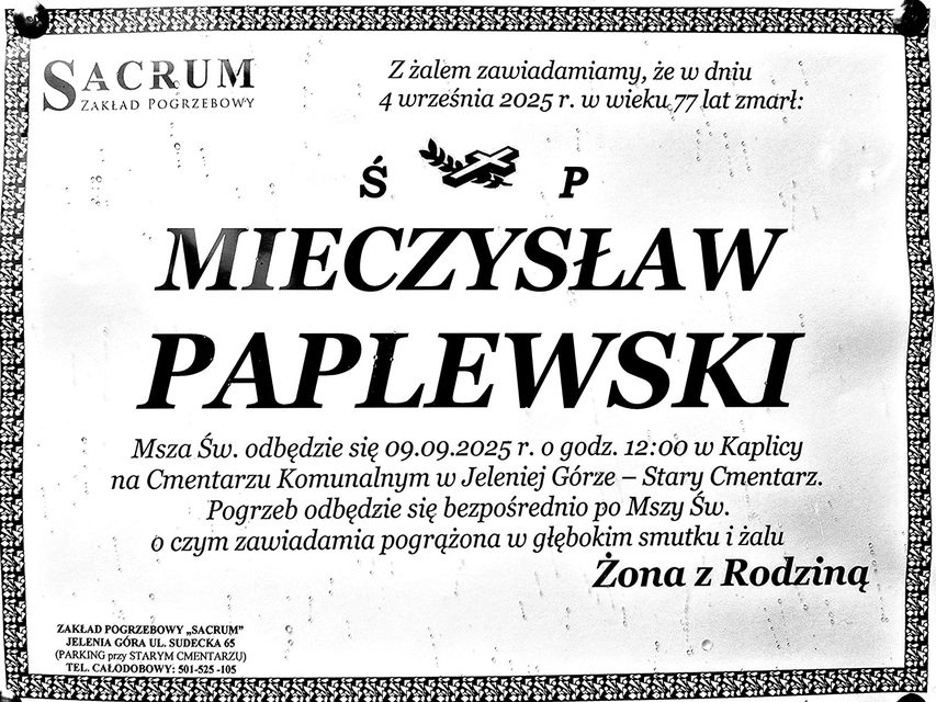 Zmarł Mieczysław Peplewski