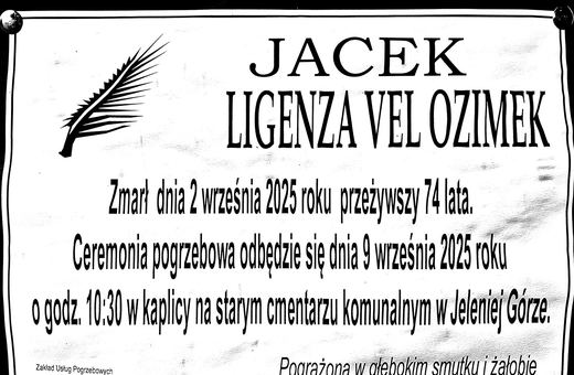 Zmarł Jacek Ligenza vel Ozimek