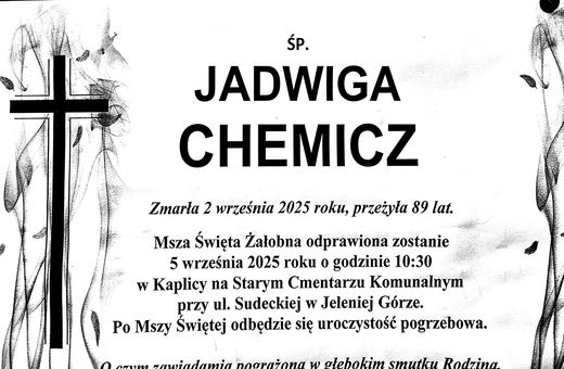 Zmarła Jadwiga Chemicz