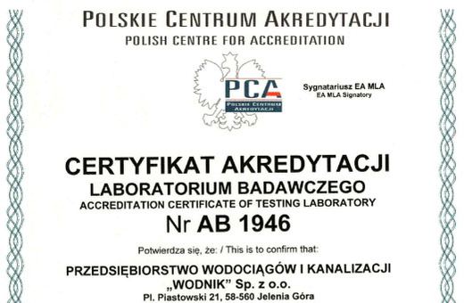 Certyfikat dla Wodnika