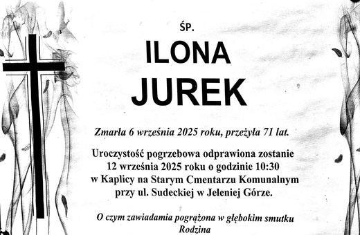 Zmarła Ilona Jurek
