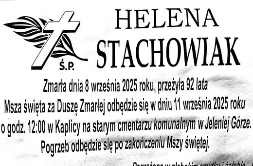 Zmarła Helena Stachowiak