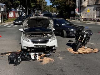 Zderzenie motocykla z samochodem