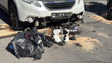 Zderzenie motocykla z samochodem
