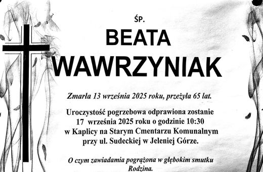 Zmarła Beata Wawrzyniak