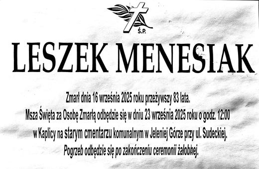 Zmarł Leszek Menesiak
