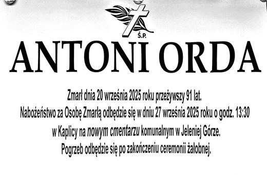 Zmarł Antoni Orda