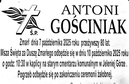 Zmarł Antoni Gościniak