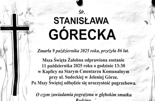 Zmarła Stanisława Górecka