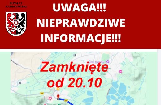 Fake newsy o zamknięciu drogi