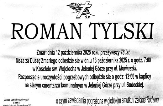 Zmarł Roman Tylski