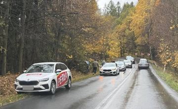 Subaru wypadło z drogi