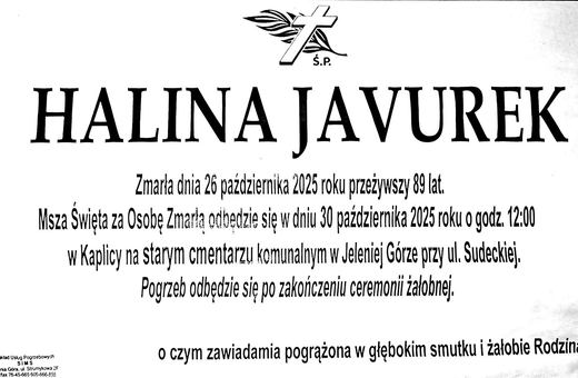 Zmarła Halina Javurek
