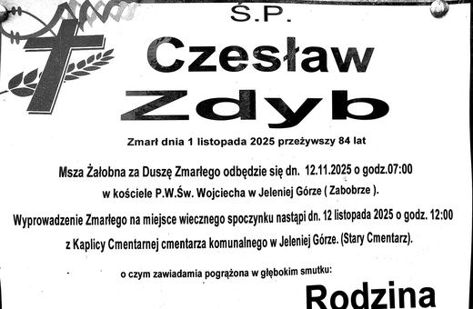 Zmarł Czesław Zdyb