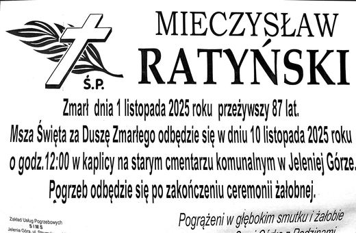 Zmarł Mieczysław Ratyński
