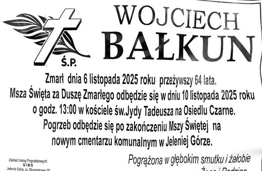 Zmarł Wojciech Bałkun