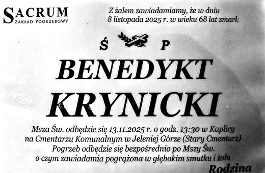 Zmarł Benedykt Krynicki