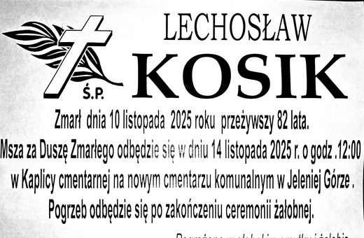 Zmarł Lechosław Kosik