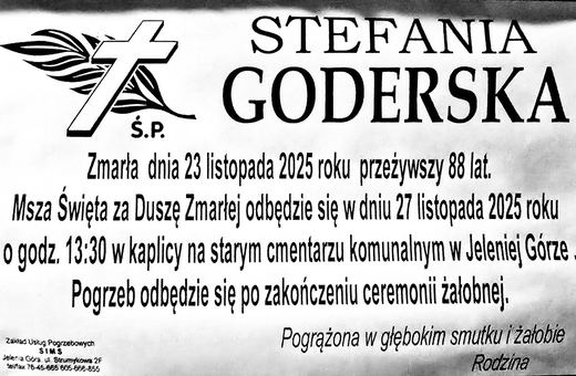 Zmarła Stefania Goderska