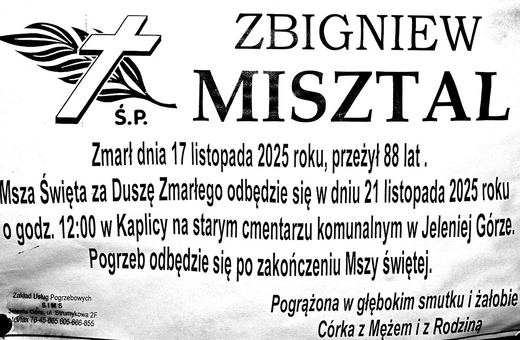 Zmarł Zbigniew Misztal