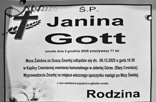 Zmarła Janina Gott