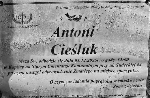 Zmarł Antoni Cieśluk