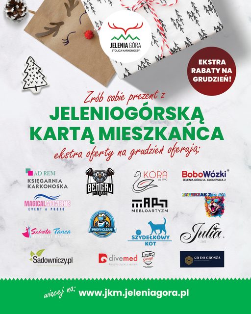 Grudzień z Jeleniogórską Kartą Mieszkańca pełen wyjątkowych rabatów!