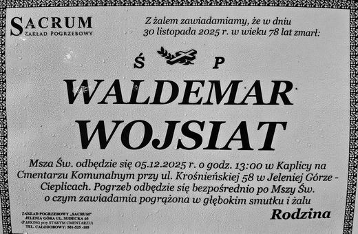 Zmarł Waldemar Wojsiat