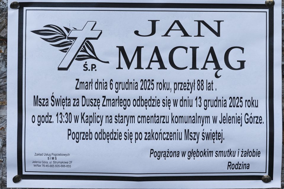 Zmarł Jan Maciąg