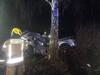 Samochód uderzył w drzewo, dwie osoby nie żyją