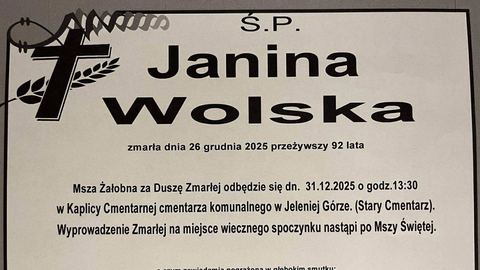 Zmarła Janina Wolska