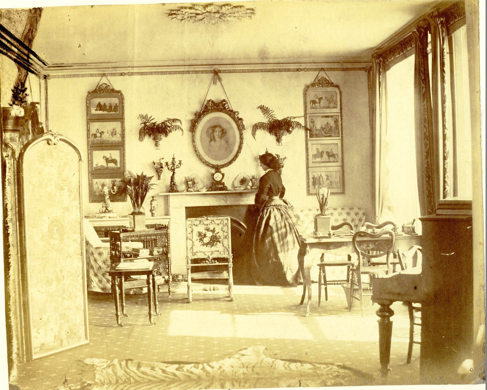 Withe Rock Villa, St. Leonards k. Hastings, wnętrze buduaru kobiecego, Lady Frances Jocelyn , lata 1860–64.