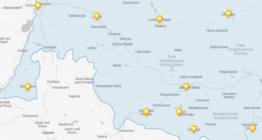Mapa głównych wygranych w Lotto w naszym regionie w historii