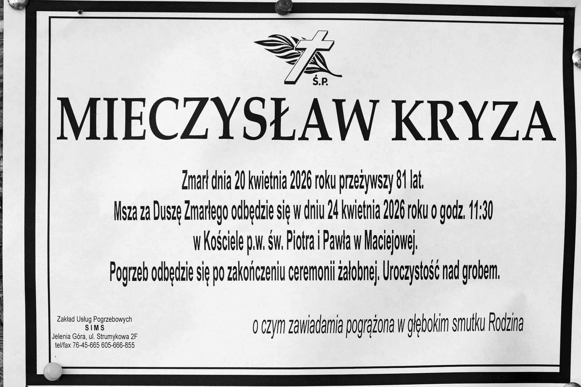 Zmarł Mieczysław Kryza