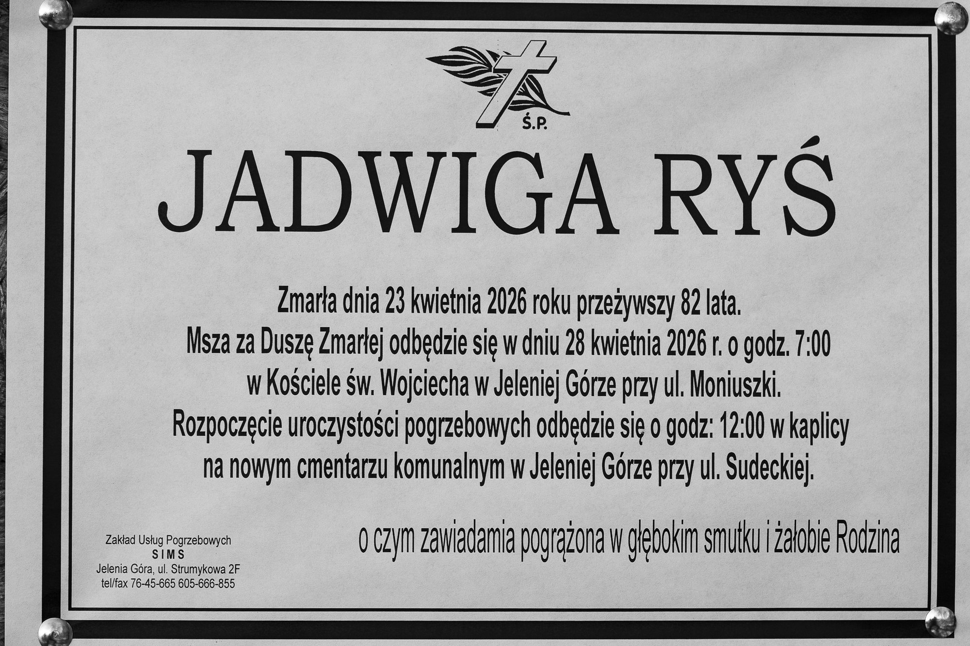 Zmarła Jadwiga Ryś