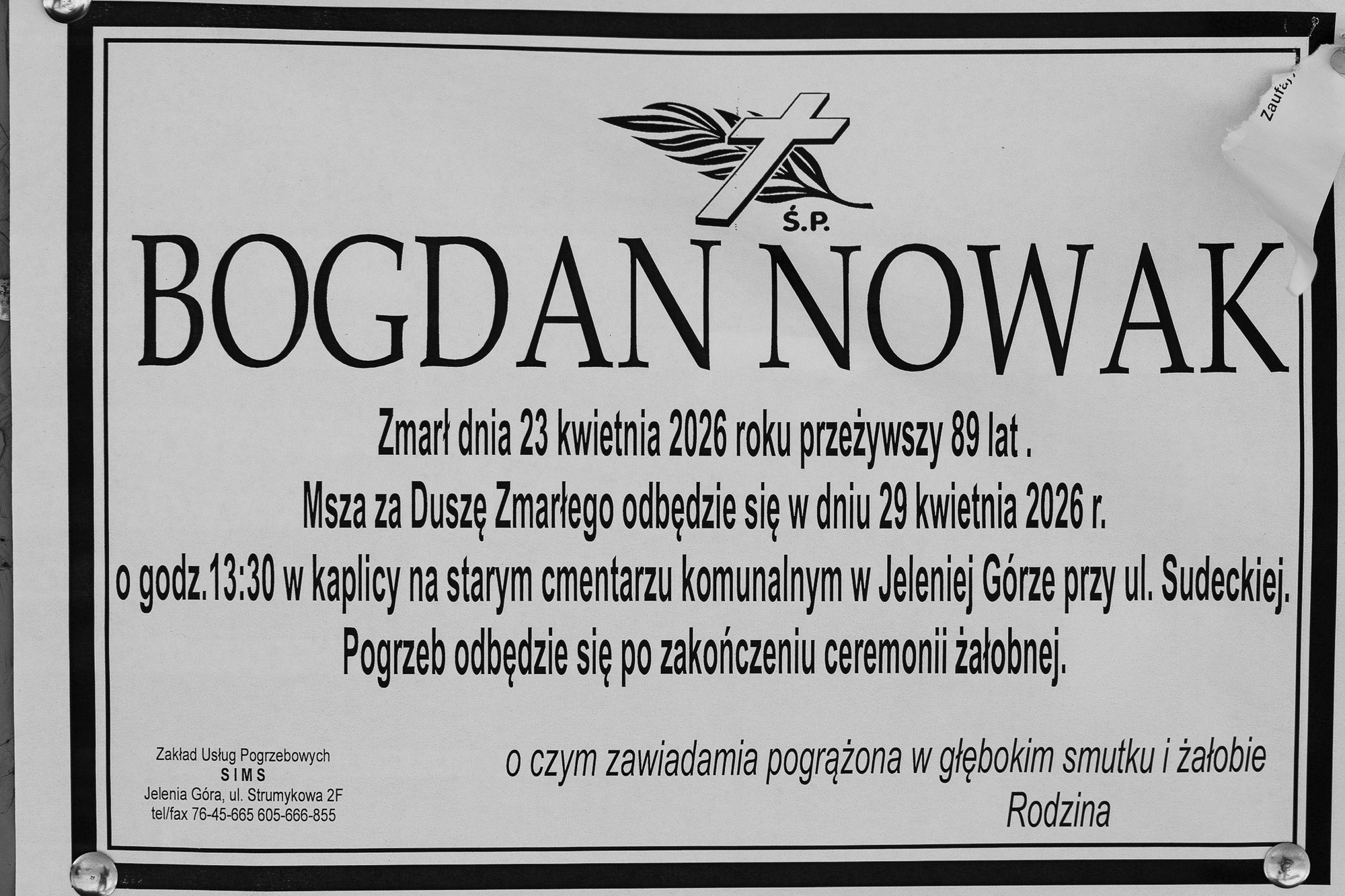 Zmarł Bogdan Nowak