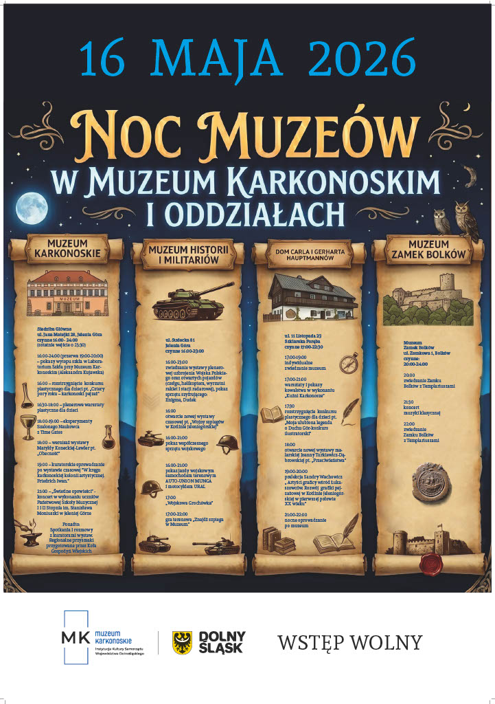 Noc Muzeów w Muzeum Karkonoskim i Oddziałach