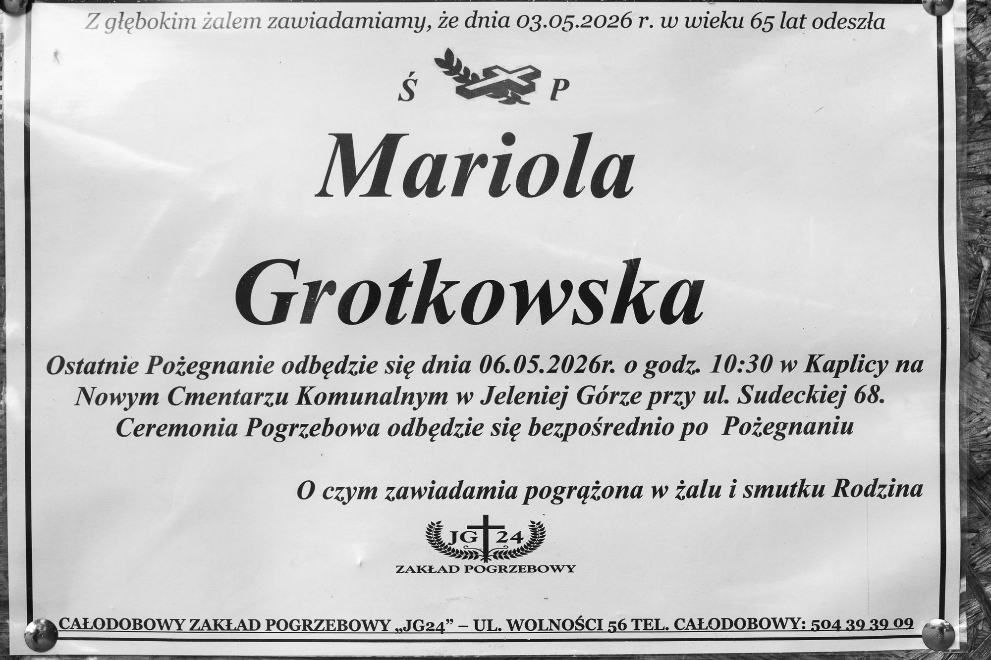 Zmarła Mariola Grotkowska