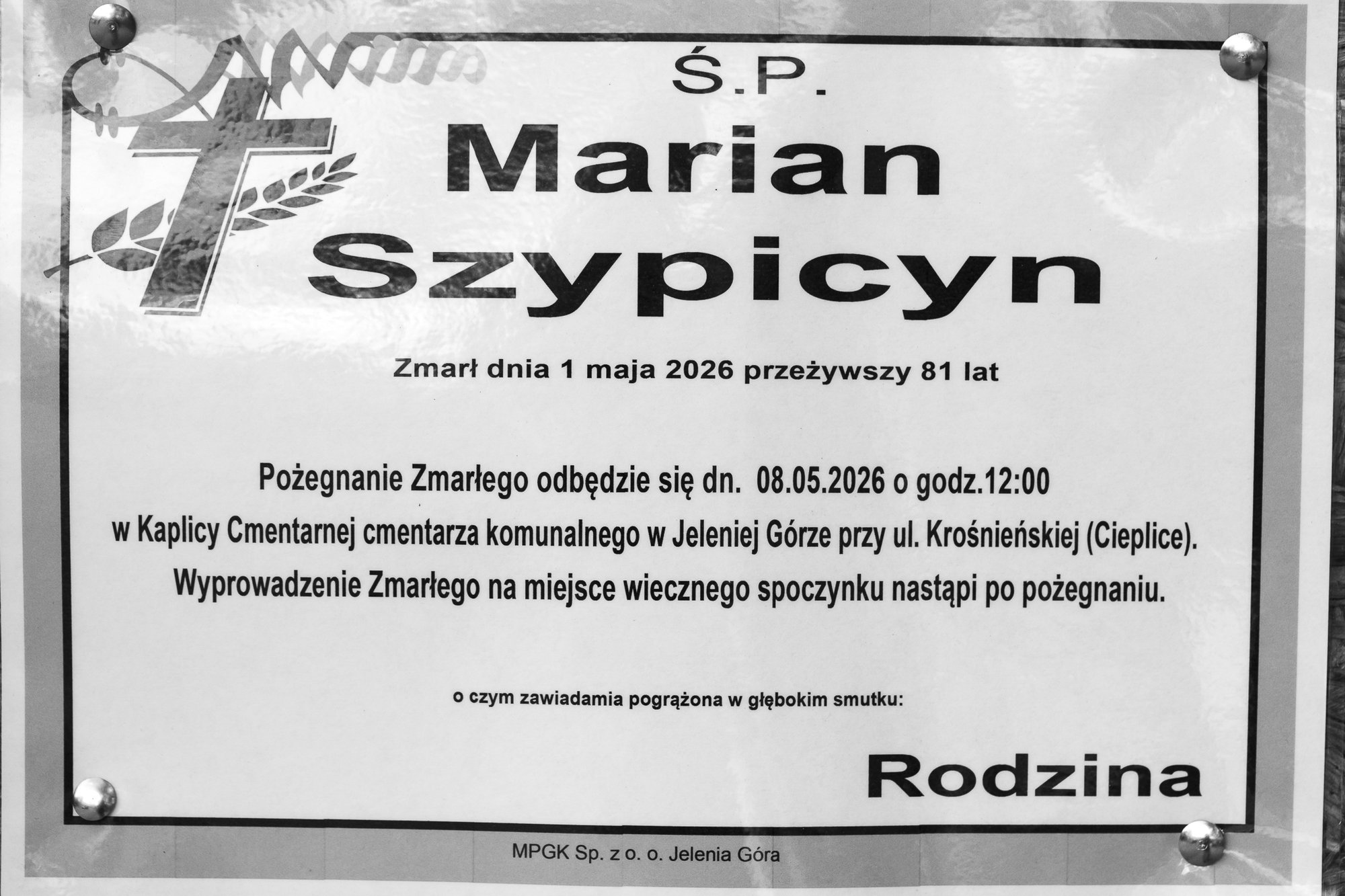 Zmarł Marian Szypicyn